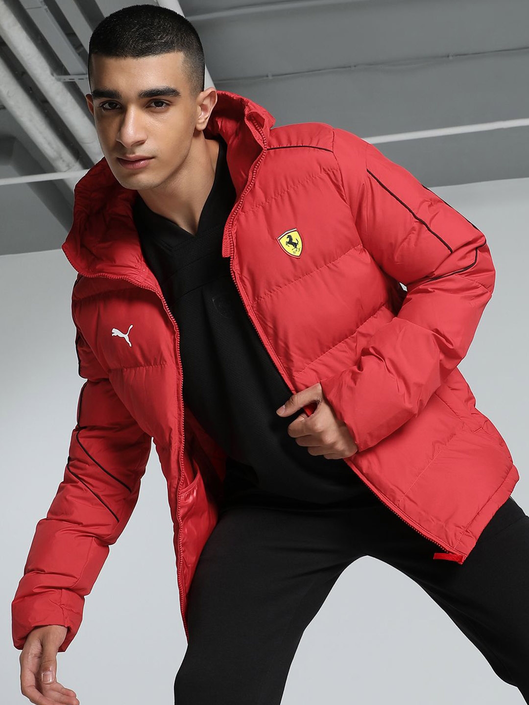 Puma red puffer jacket best sale