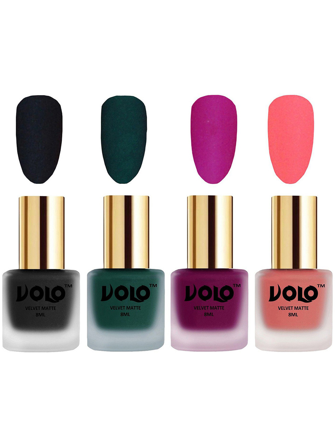VOLO Set Of 4 Velvet Matte Nail Polish - 8 ml Each - 5 - 12 - 14 - 41