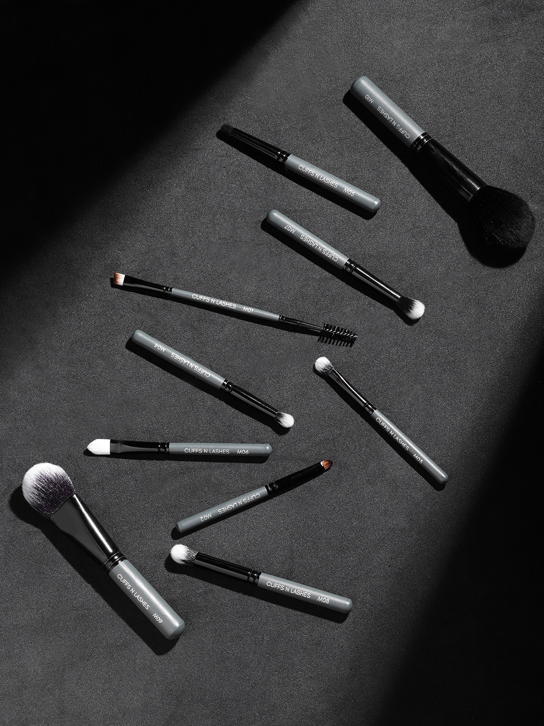 CUFFS N LASHES 10Pcs Mini Makeup Brushes Set - Green