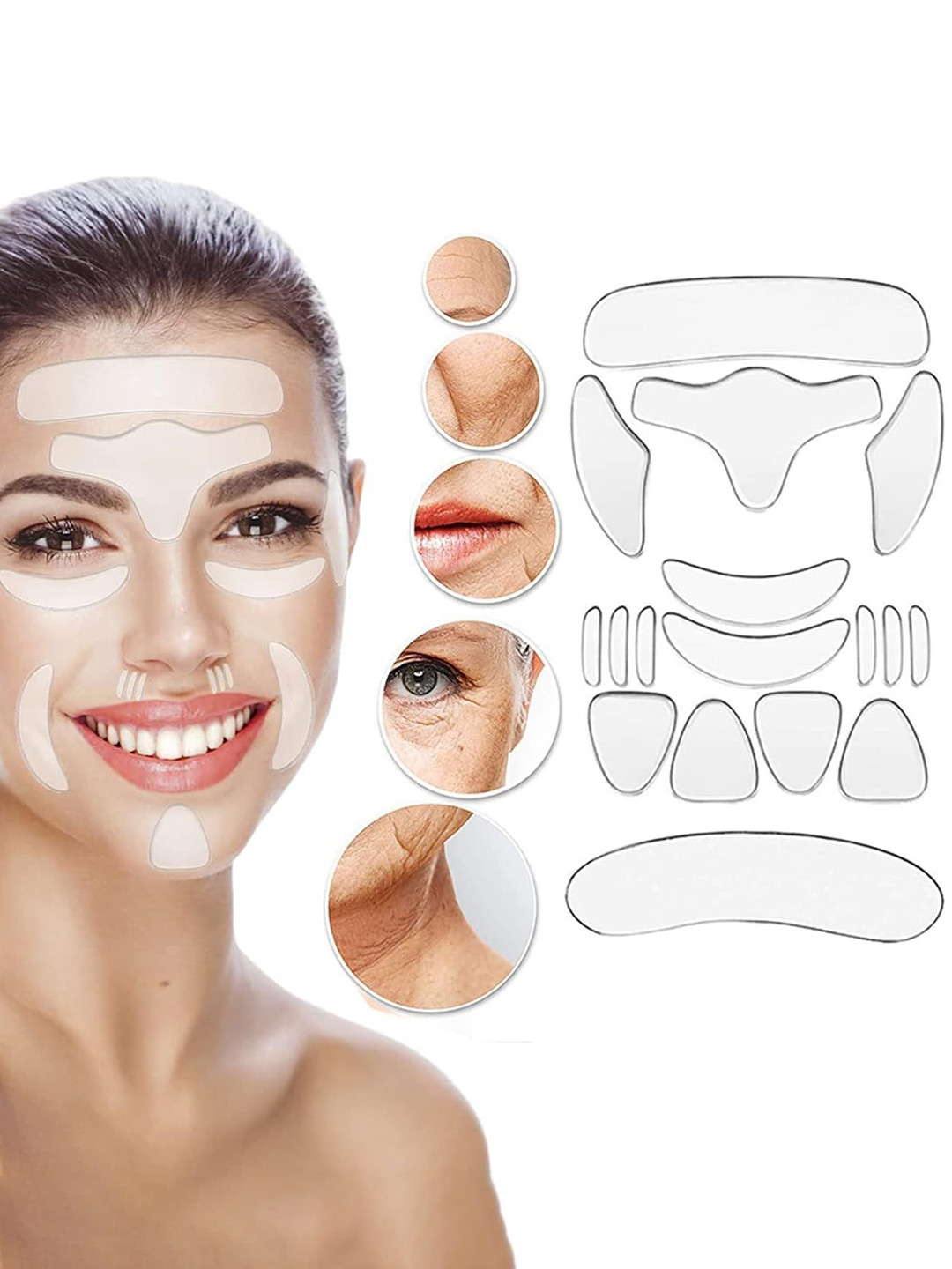 ENLIWISH Silicone Anti Wrinkles Face Patches-16-Pcs