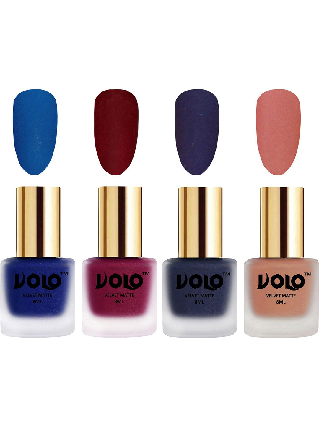 VOLO Set Of 4 Velvet Matte Nail Polish- 8 ml Each- 19- 25-31- 38