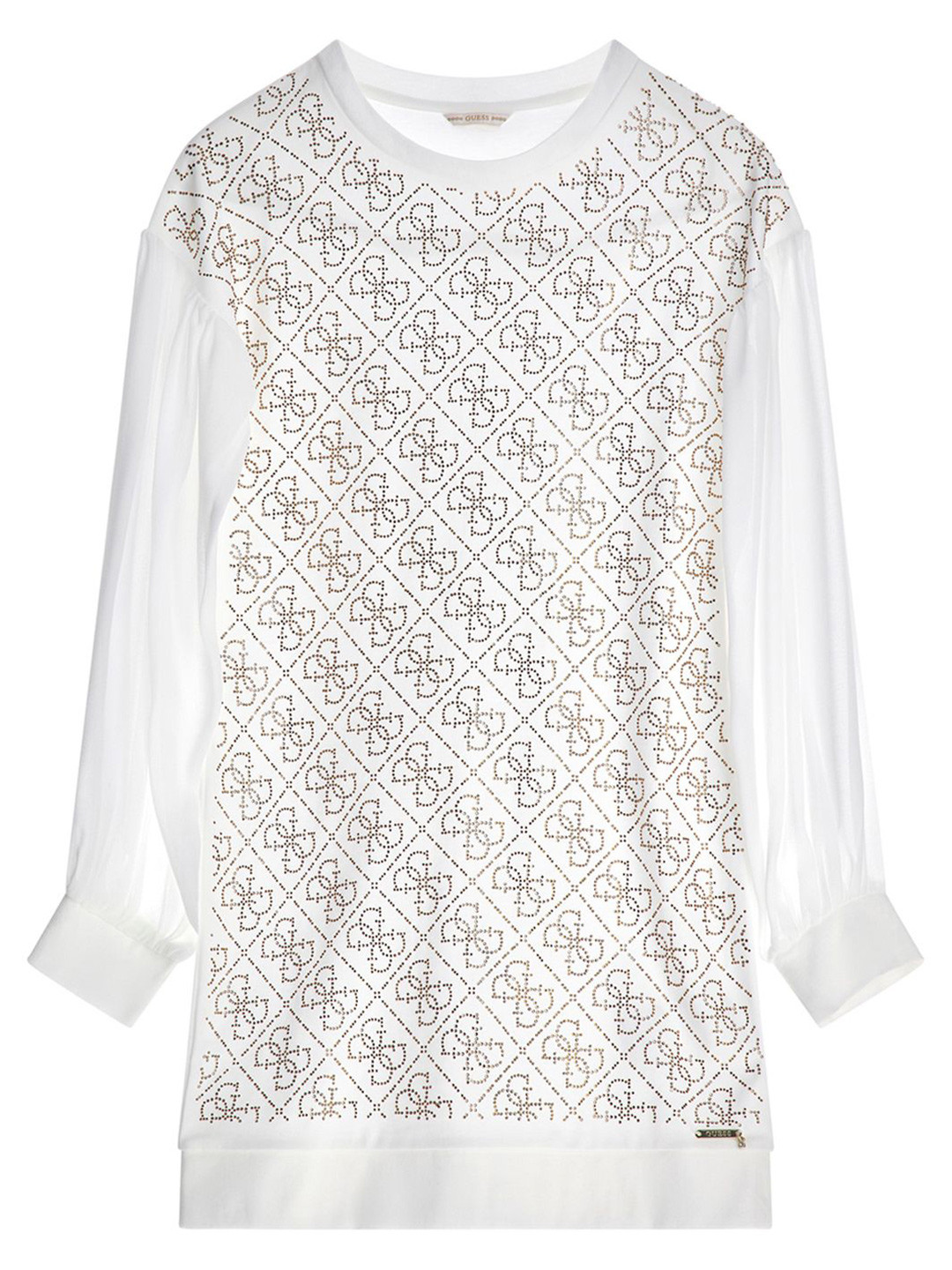 GUESS Girls A-Line Cuffed Sleeves Cotton Mini Dress