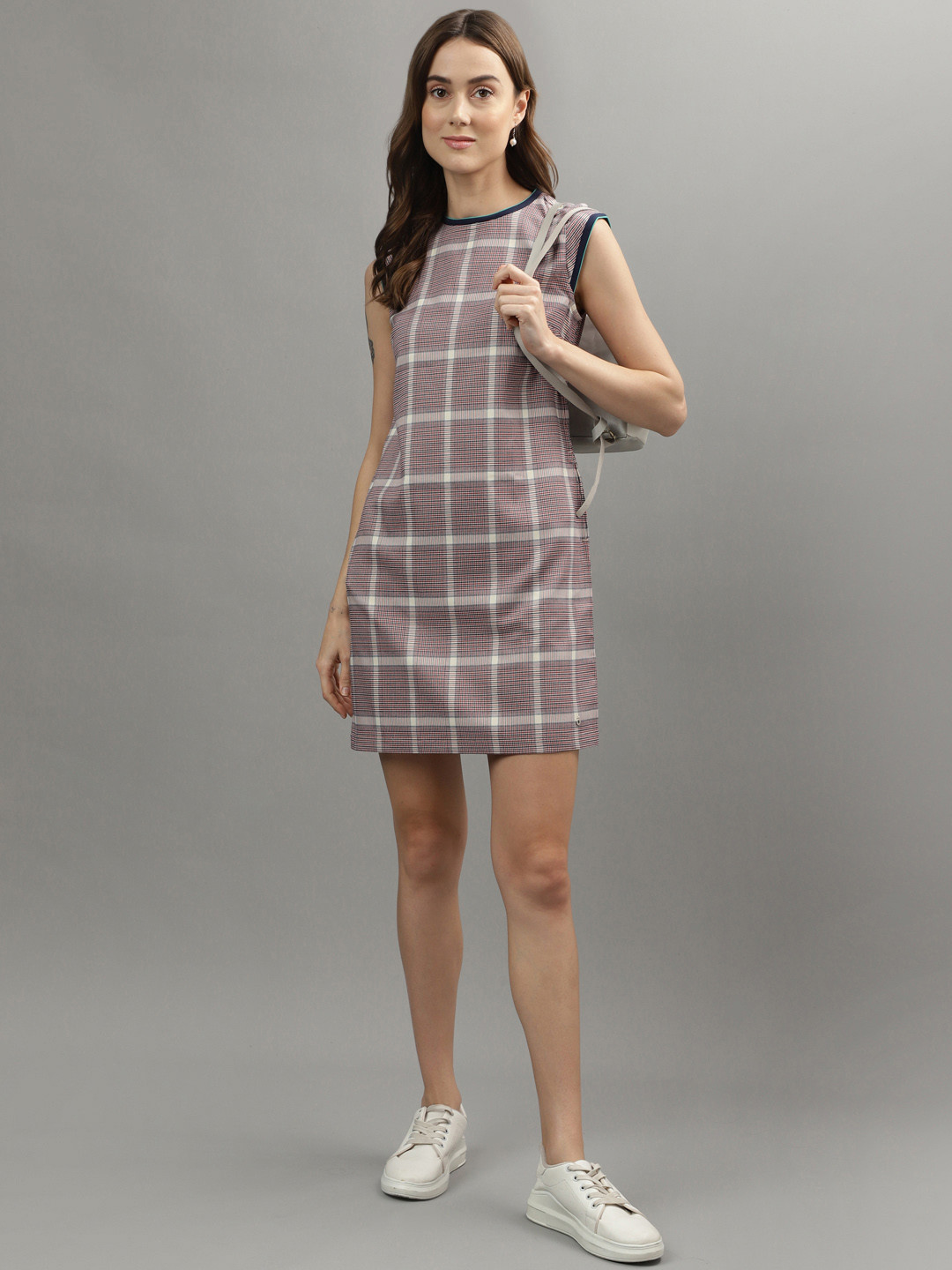 Iconic Women Checked A-Line Dress