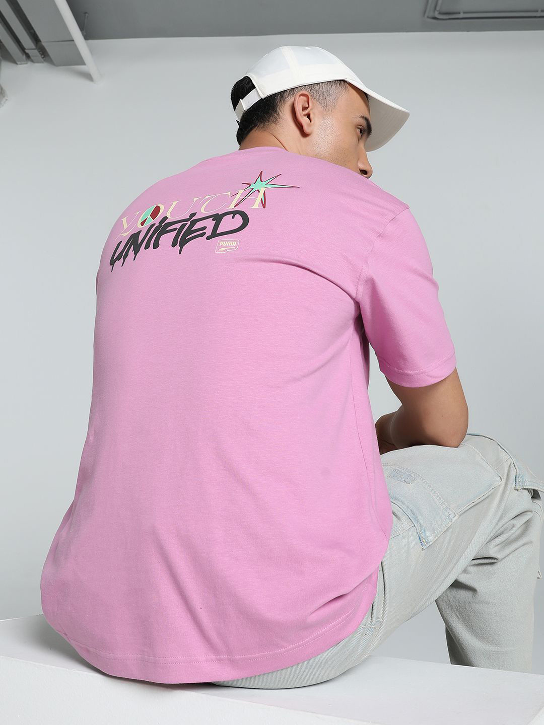 Puma Downtown Men Typography Printed Relaxed Fit Cotton T-shirt