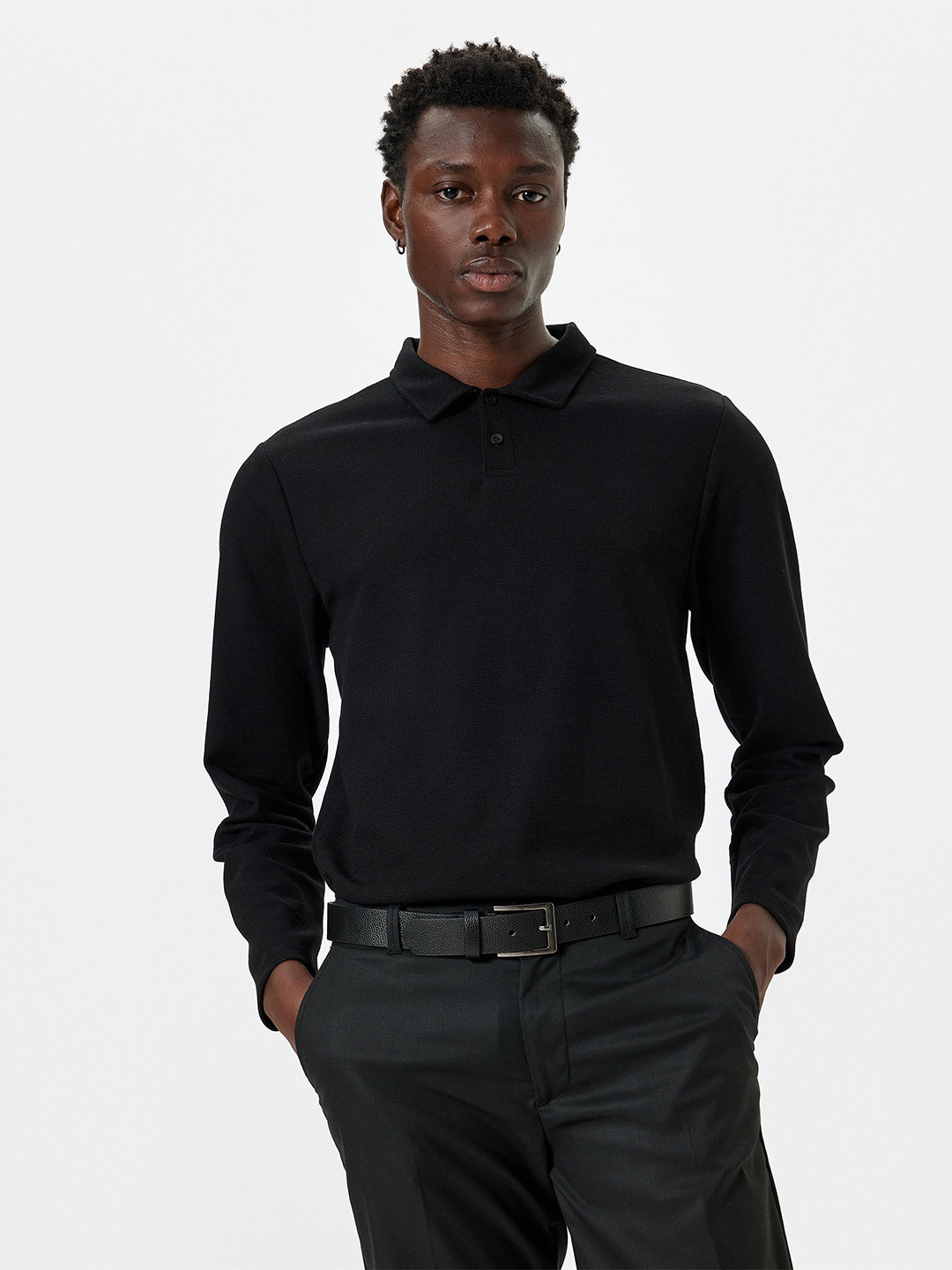 Koton Men Lapel Collar Pullover Lightweight Sweater