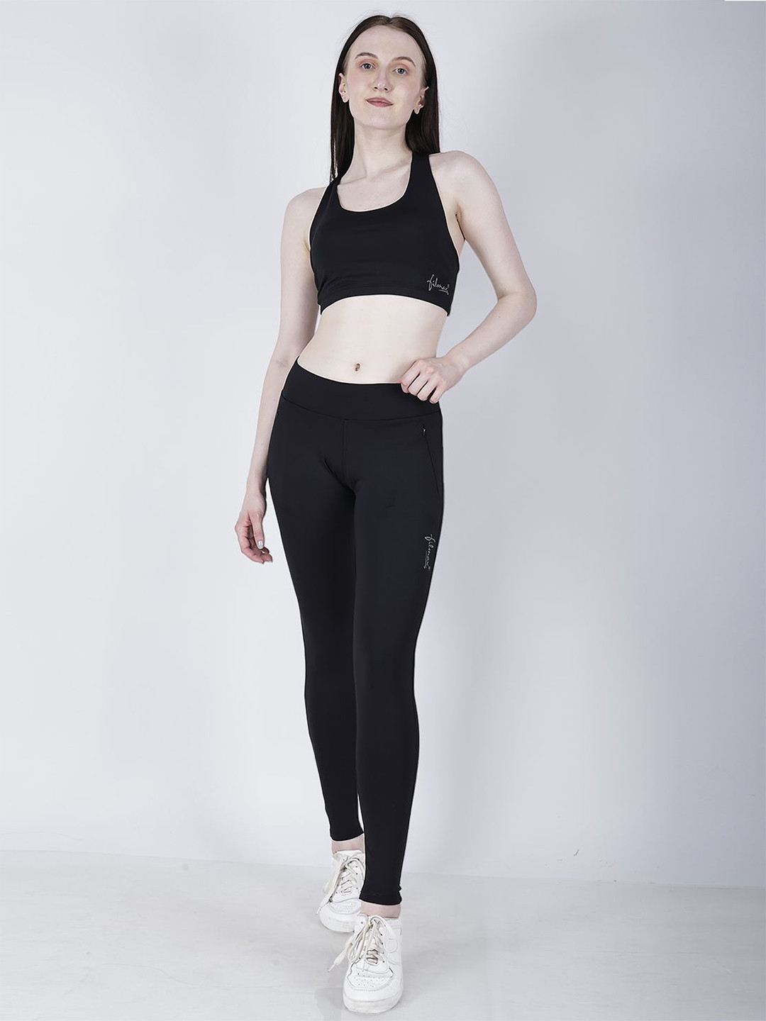 FILMAX ORIGINALS Shoulder Straps Sleeveless Sport Bra & Tights Tracksuit Set