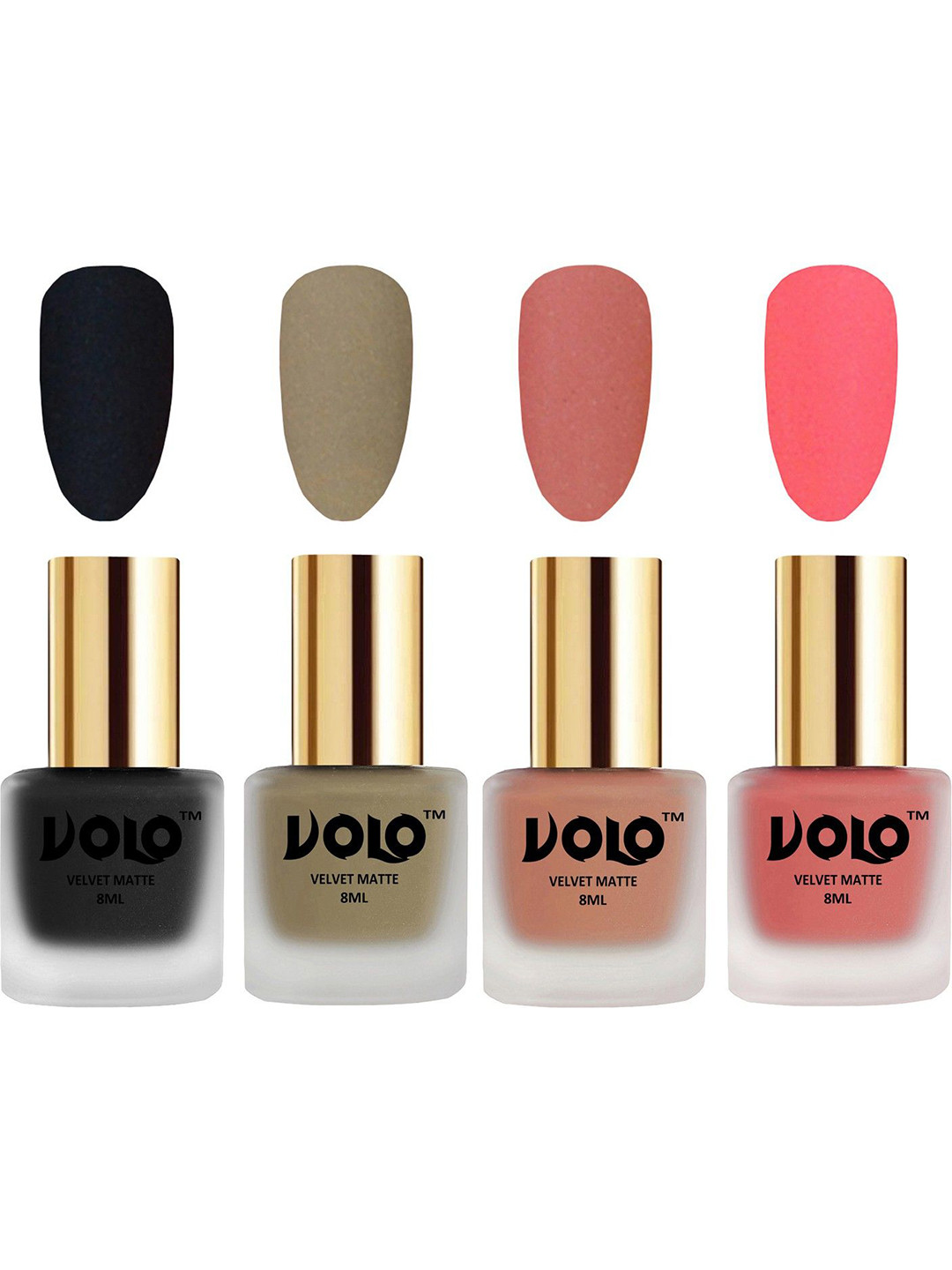 VOLO Set Of 4 Velvet Matte Nail Polish - 8 ml Each - 5 - 37 - 38 - 41