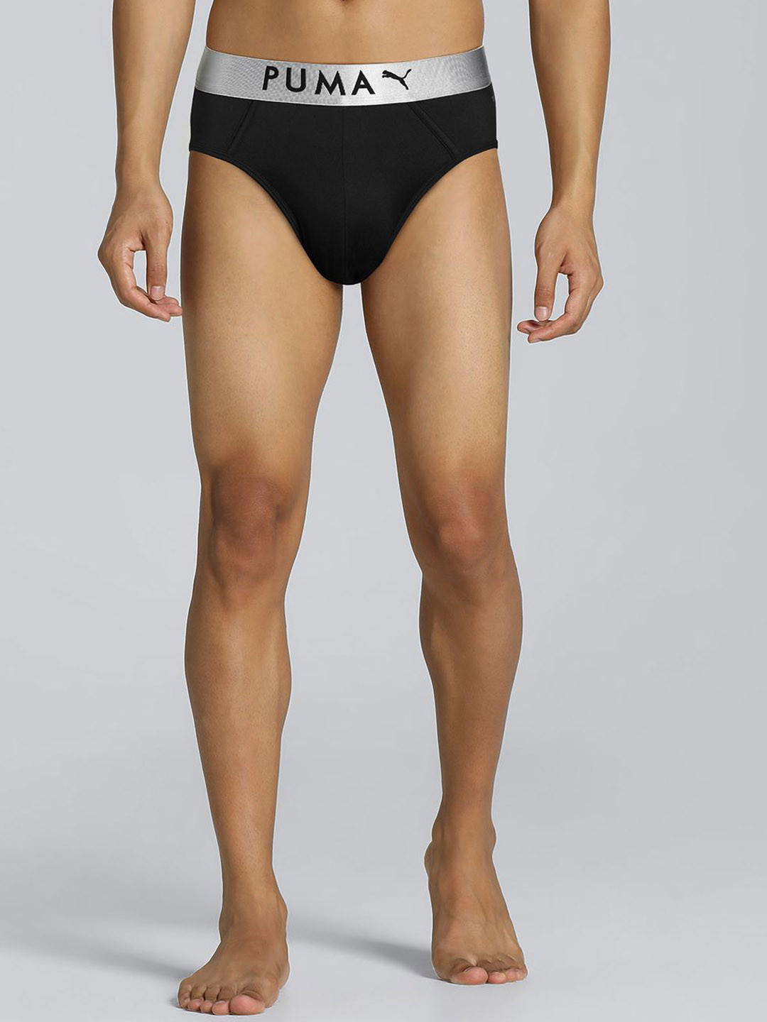 Puma Men Cotton Mid-Rise Basic Briefs 67868501-PUMA Black