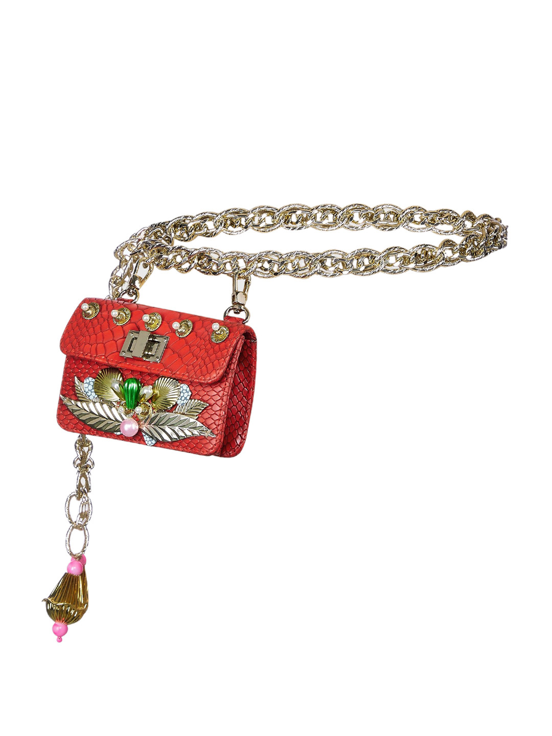 Papa Don't Preach Printed Leather Structured Sling Bag