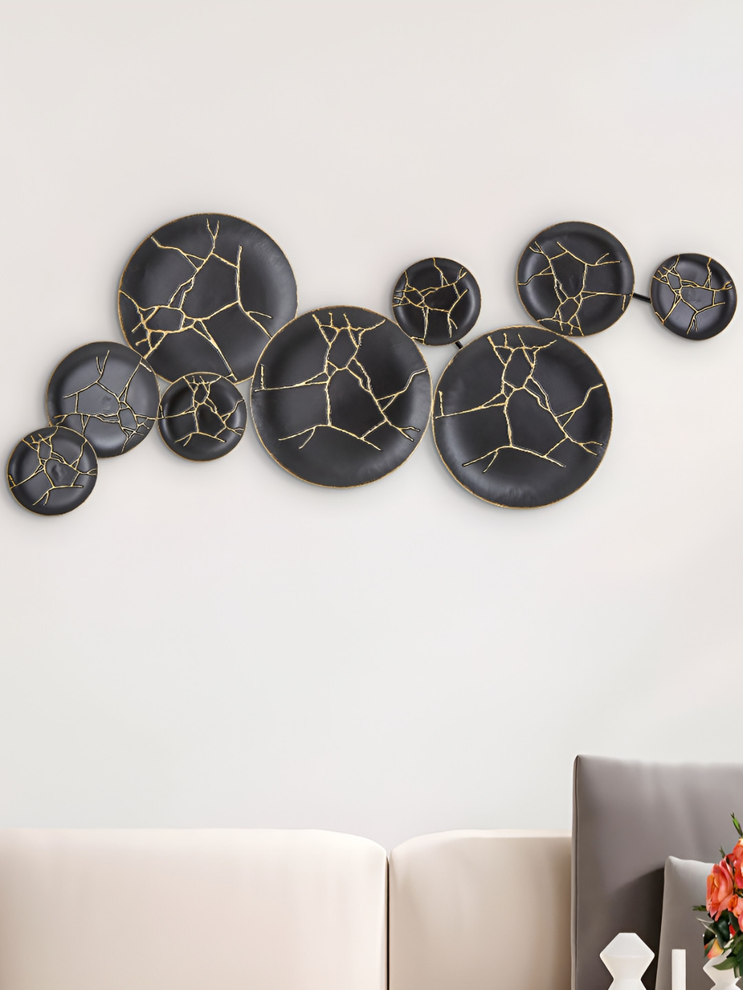 Home Centre Panorama Sparta Metal Matte Hanging Hall Wall Plates-20.1In