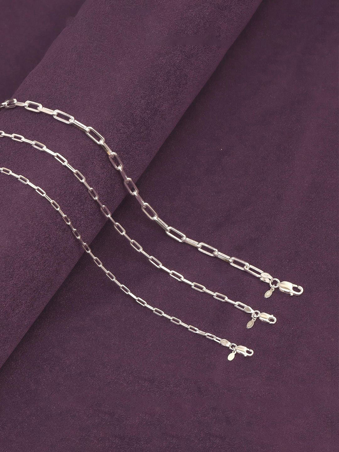 LeCalla 925 Sterling Silver-Plated PaperClip Link Chain