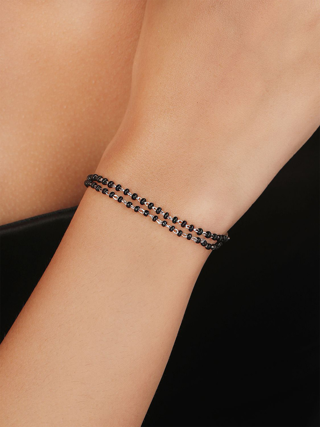 Zavya Women 925 Sterling Silver Rhodium-Plated Bedded Link Bracelet