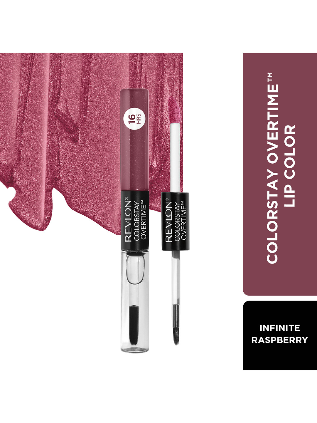 Revlon Colorstay Overtime Lipcolor with Clear Shine Top Coat- Infinite Raspberry 005