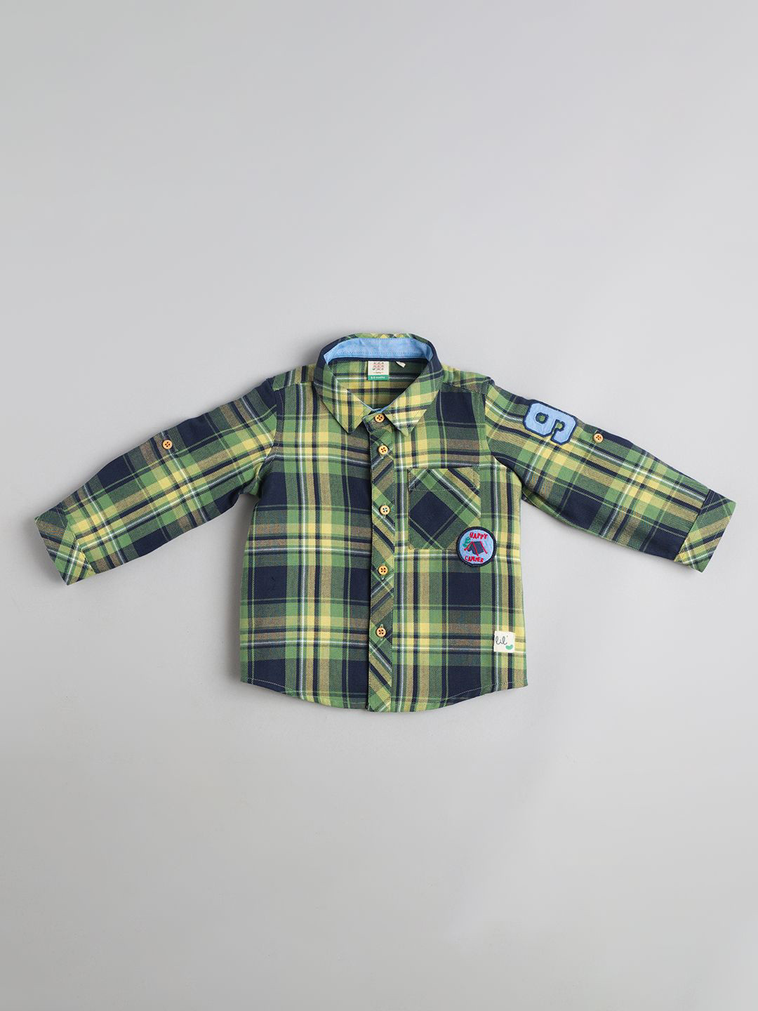 Ed-a-Mamma Baby Boys Premium Cutaway Collar Tartan Checked Cotton Casual Shirt