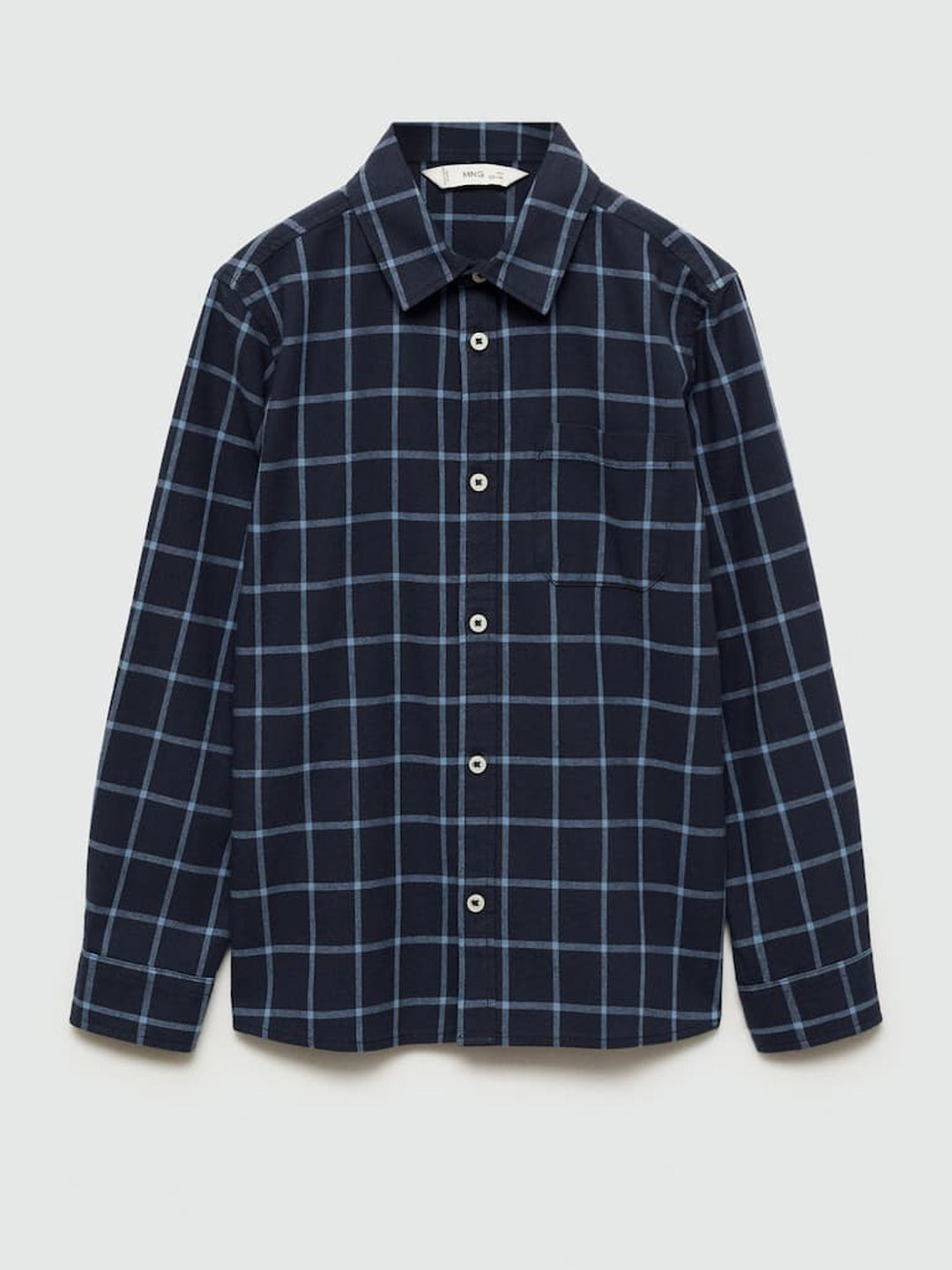 Mango Kids Boys Pure Cotton Windowpane Checked Casual Shirt