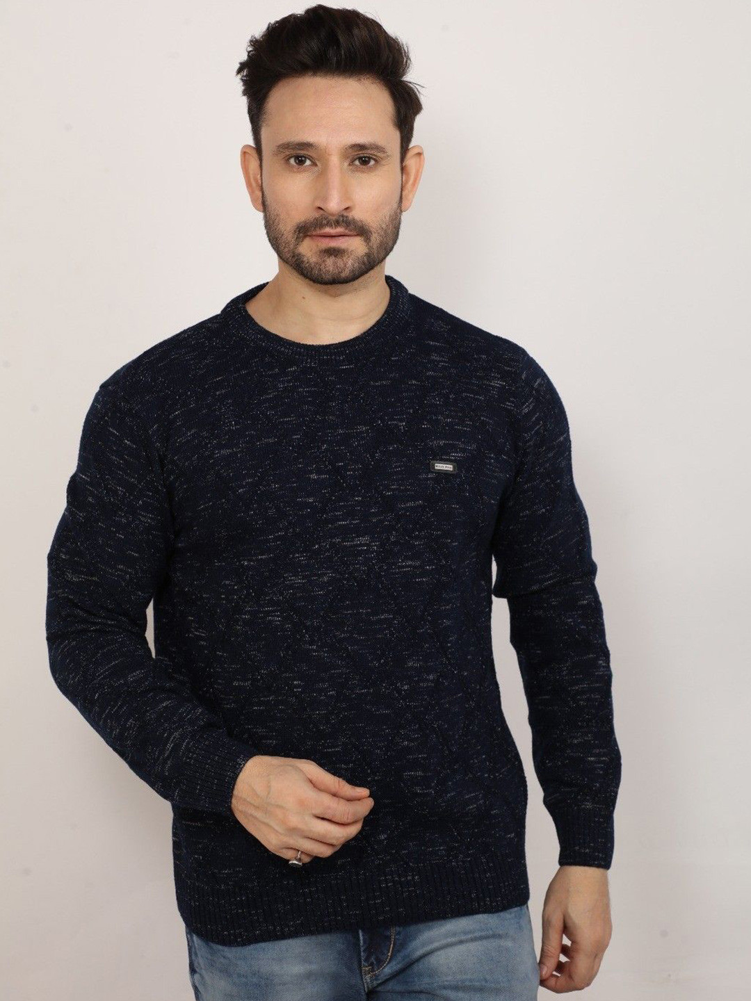 Klub Fox Men Round Neck Long Sleeves Pullover Sweater