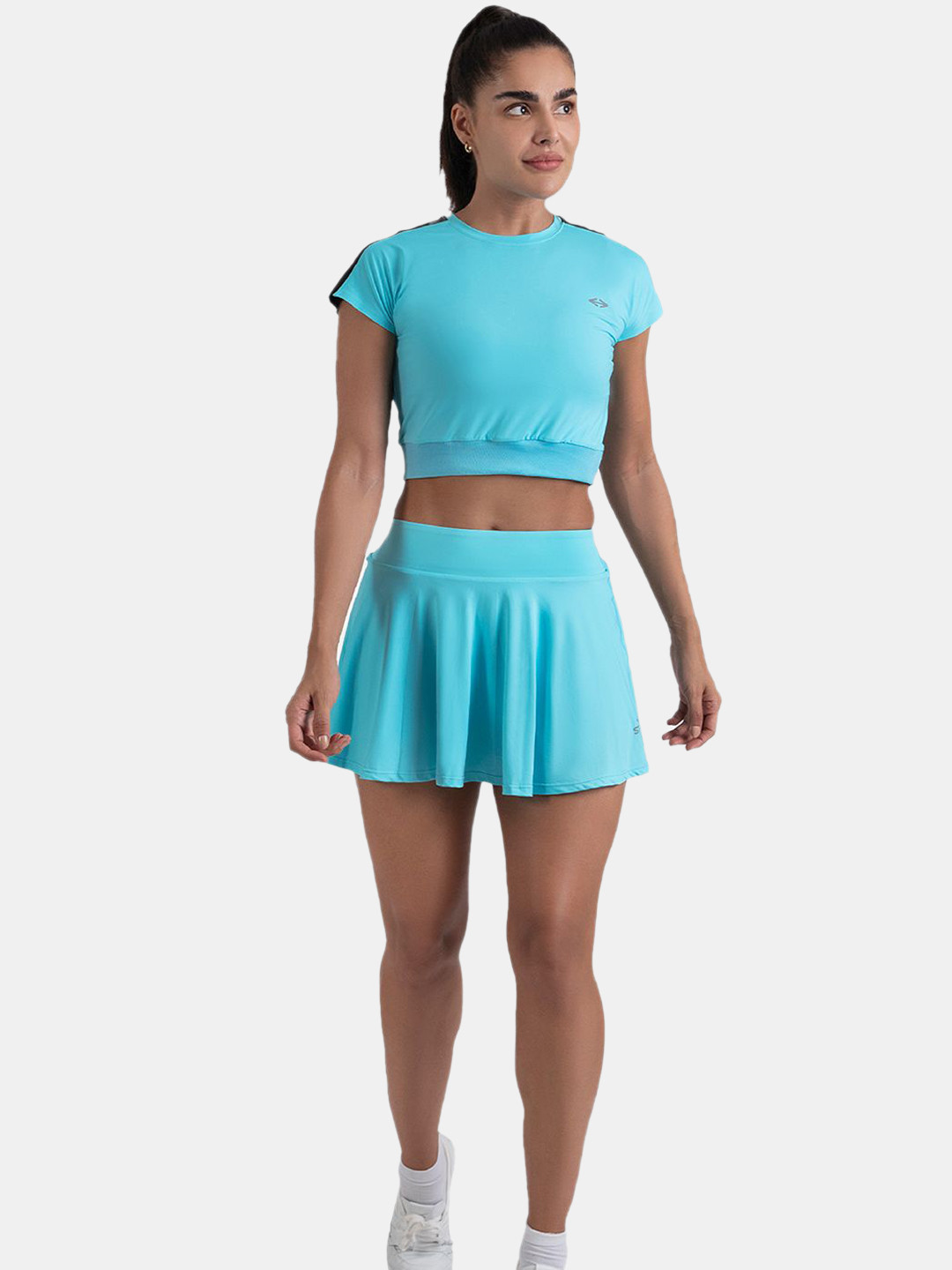 STRCH A-Line Mini Solid Skirts With Inner Short