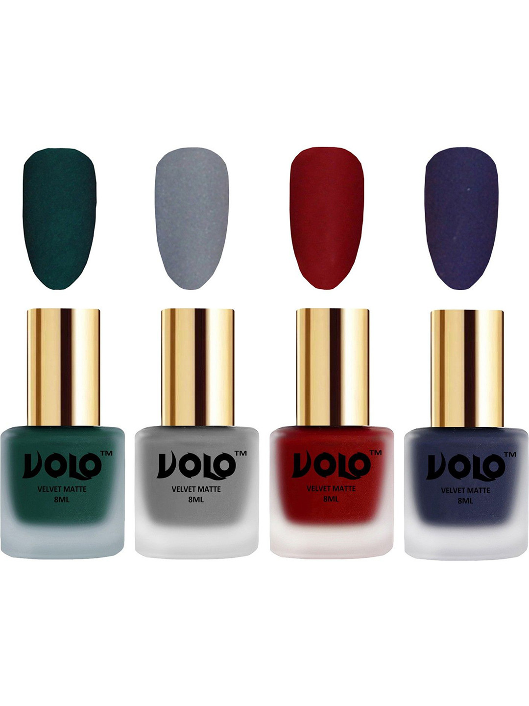 VOLO Set Of 4 Velvet Matte Nail Polish- 8 ml Each- 12 -20-22 -31