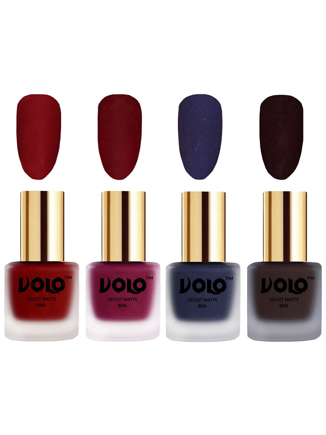 VOLO Set Of 4 Velvet Matte Nail Polish - 8 ml Each - 22 - 25 - 31 - 45