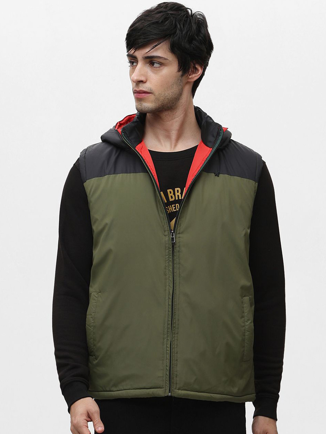 Klub Fox Men Hooded Quilted Jacket with Embroidered
