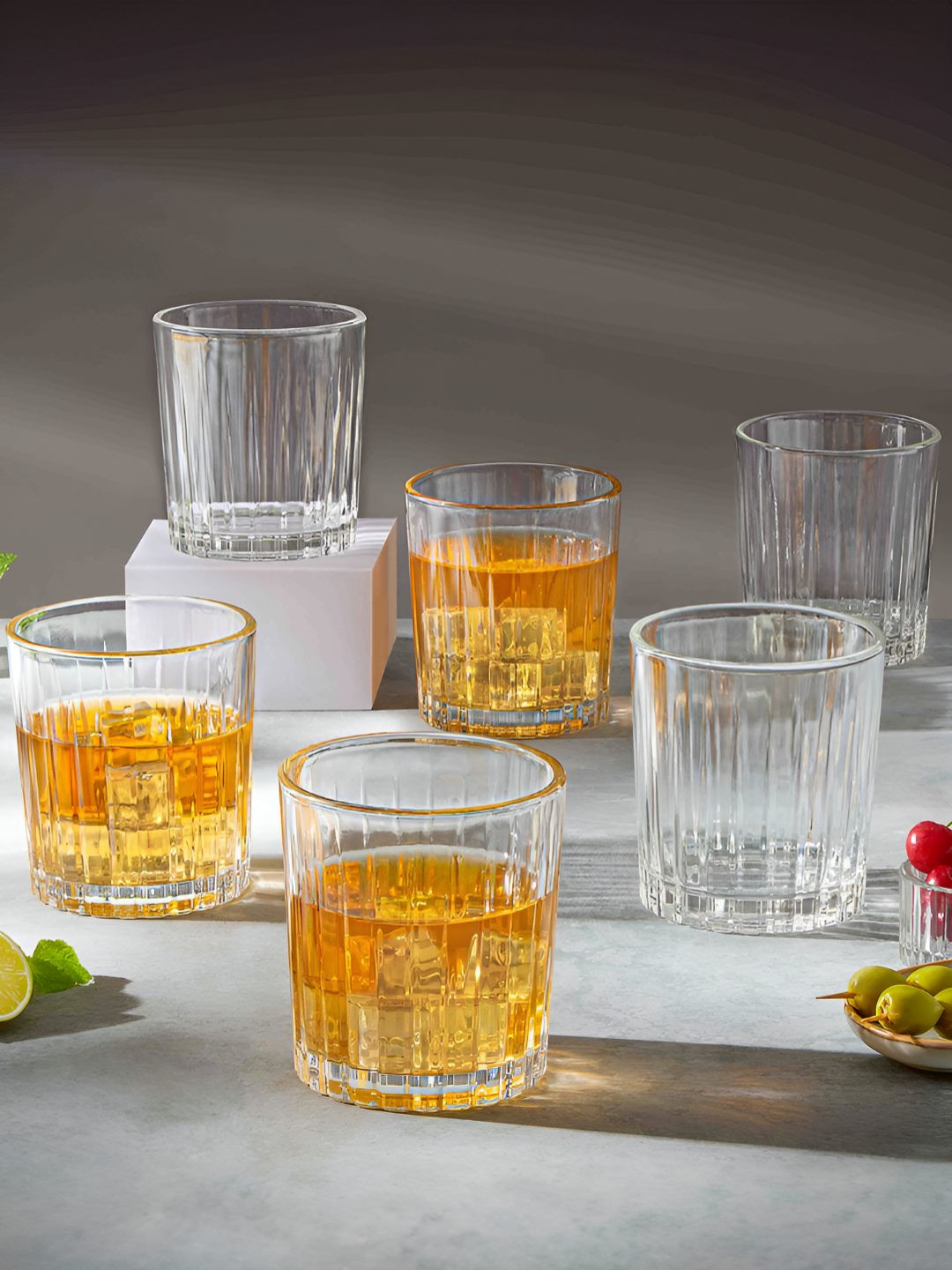 BOROSIL Charm Transparent 6 Pieces Bar Glasses 300 ml