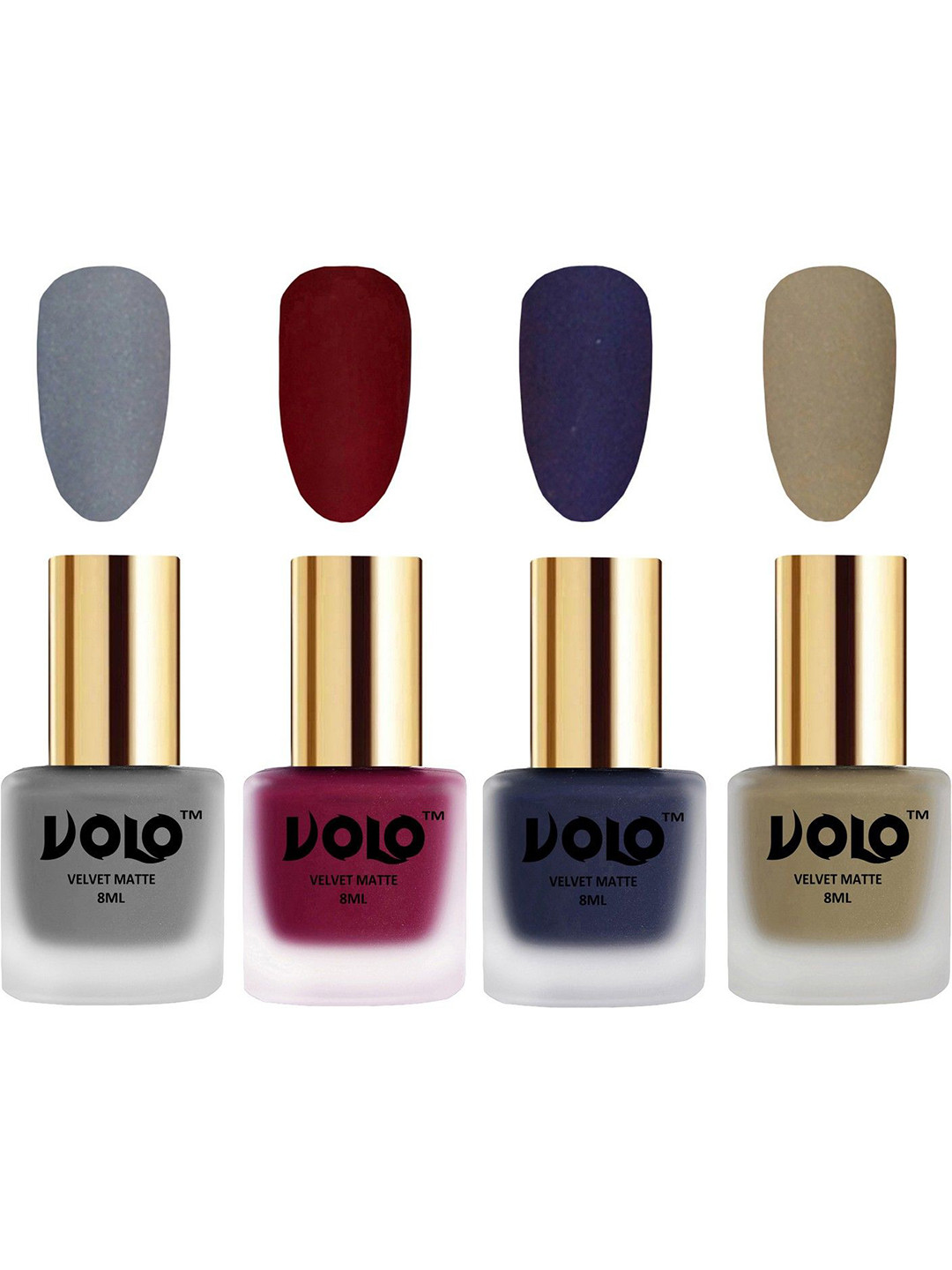 VOLO Set Of 4 Velvet Matte Nail Polish - 8 ml Each- Shade No - 20 - 25 - 31 - 37
