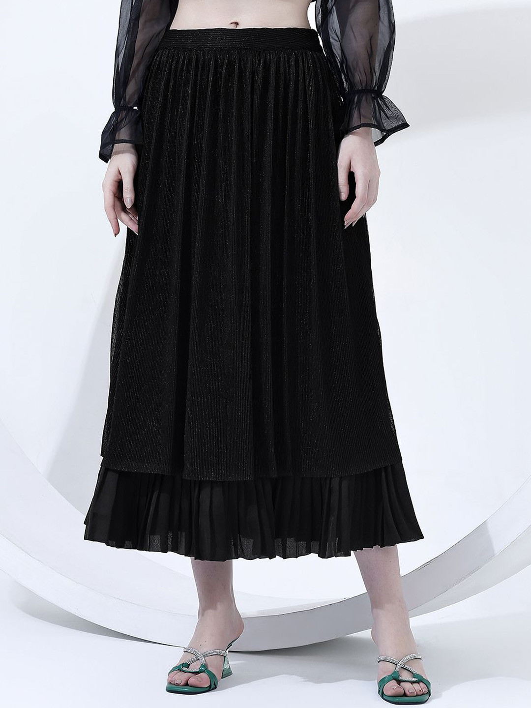 Justin Whyte Women Layered Pleated Skirt
