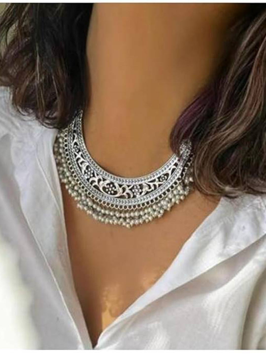 The Pari Silver-Plated Contemporary Necklace