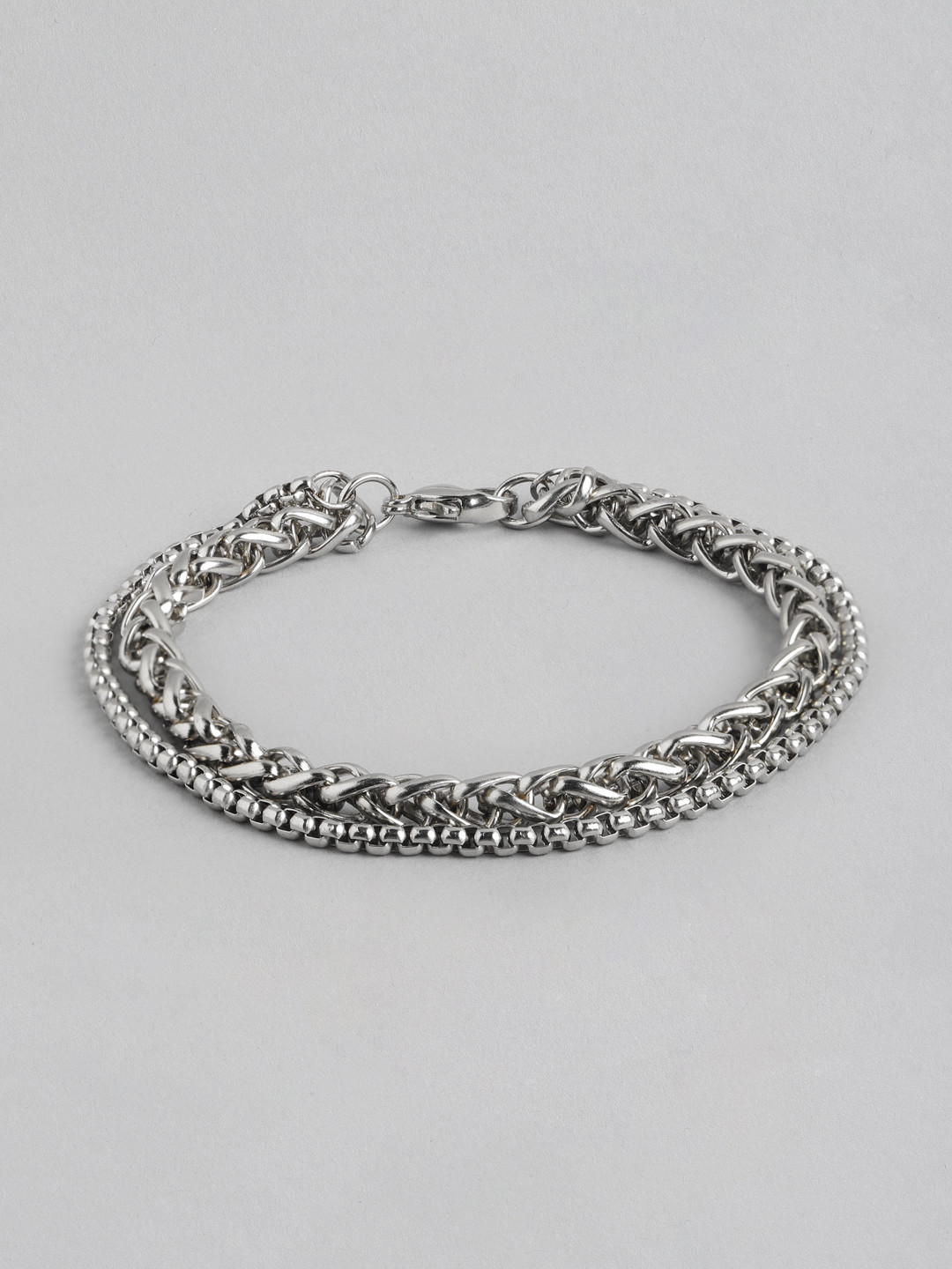 PARIS HAMILTON Unisex Oxidised Silver-Plated Link Bracelet