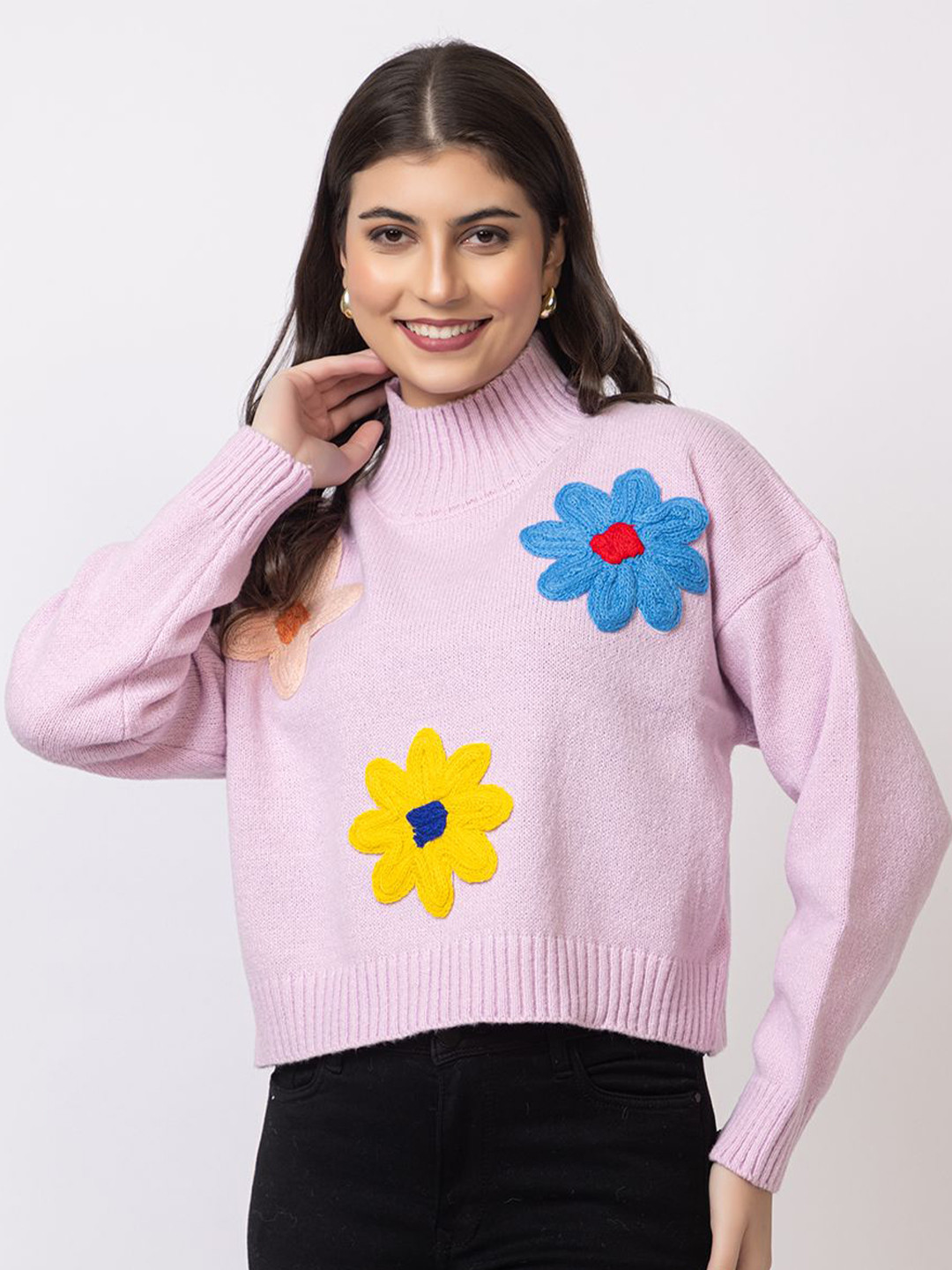 GFO Women Floral Embroidered Sweaters