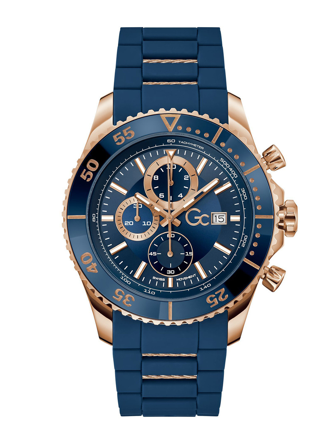 GC GUESS COLLECTION SpeedRacer Blue Round Dial Men Quartz Analog Watch - Z51001G7MF