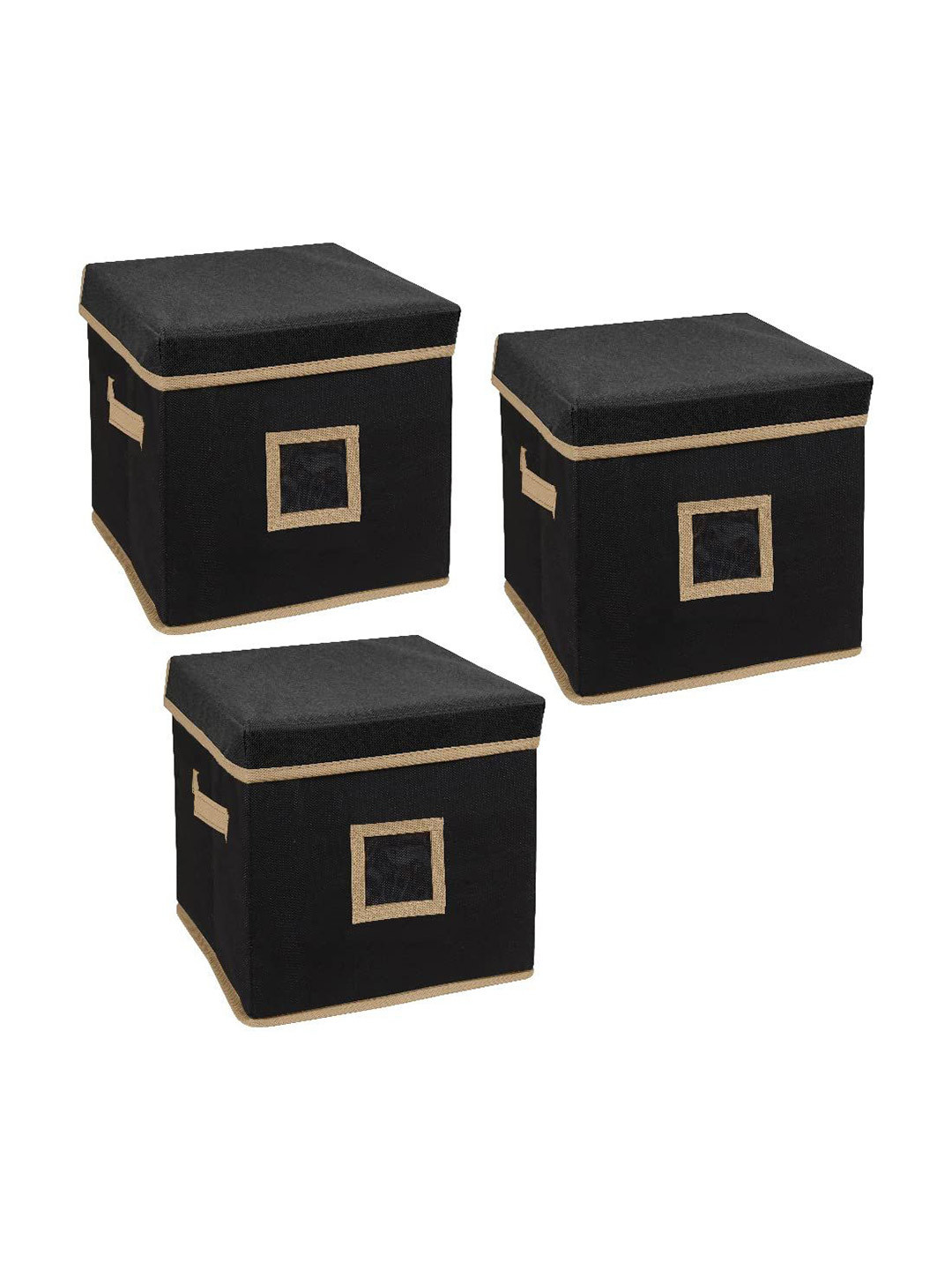 prettykrafts Black 3 Pieces Drawer Organiser