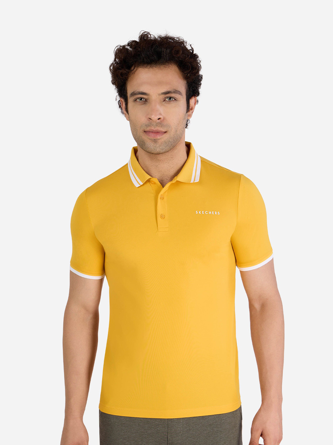 Skechers Men Solid Polo Collar T-shirt