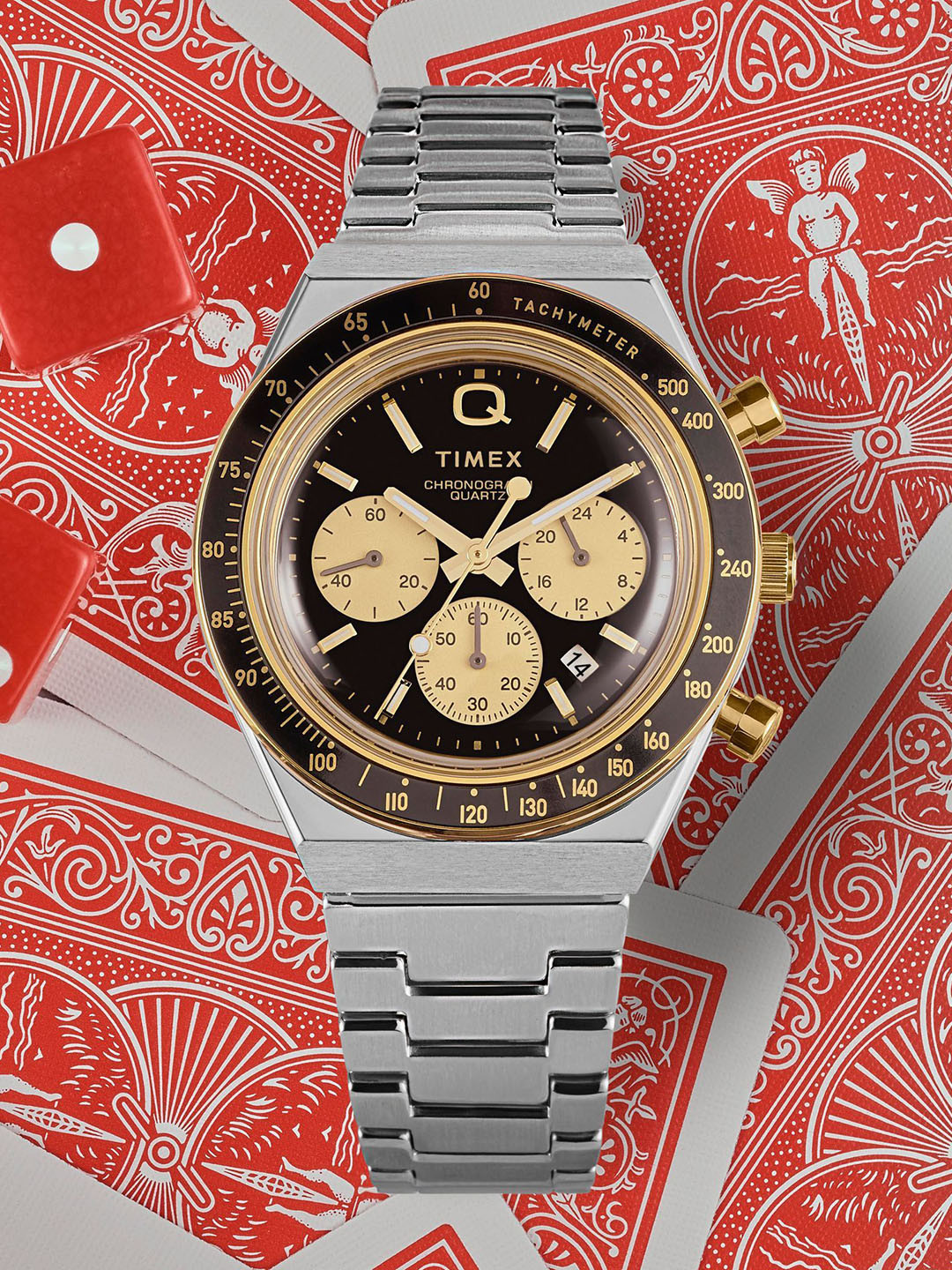 Timex Men Embellished Dial & Stainless Steel Straps Analogue Watch TW2W64200UJ