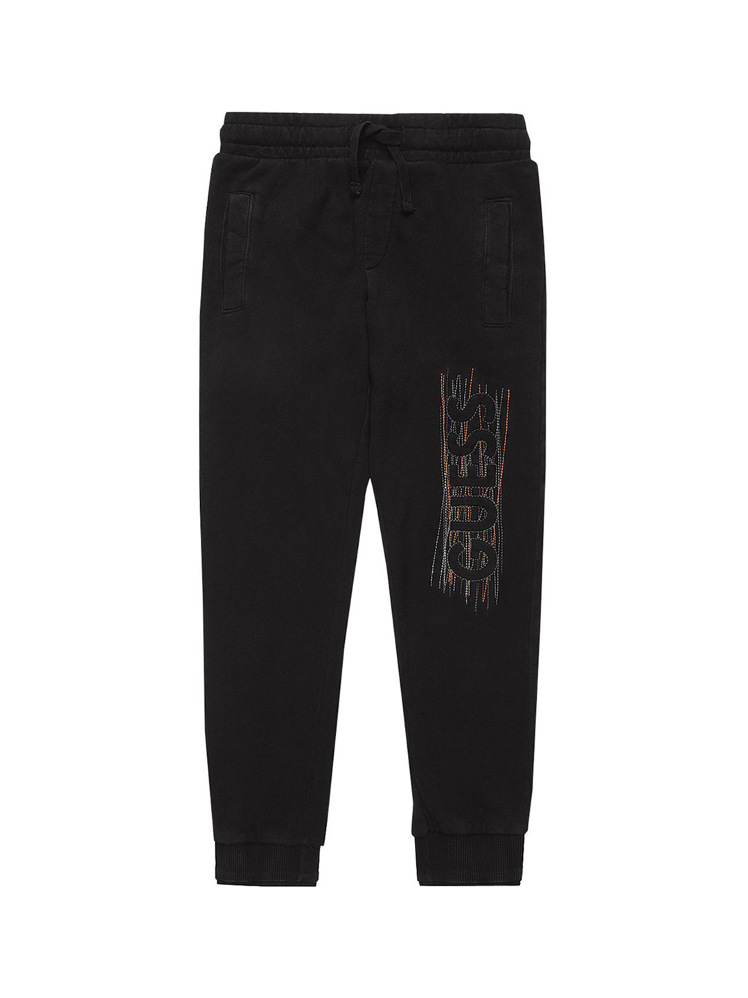 GUESS kids Black Cotton Regular Fit trouser for Boys