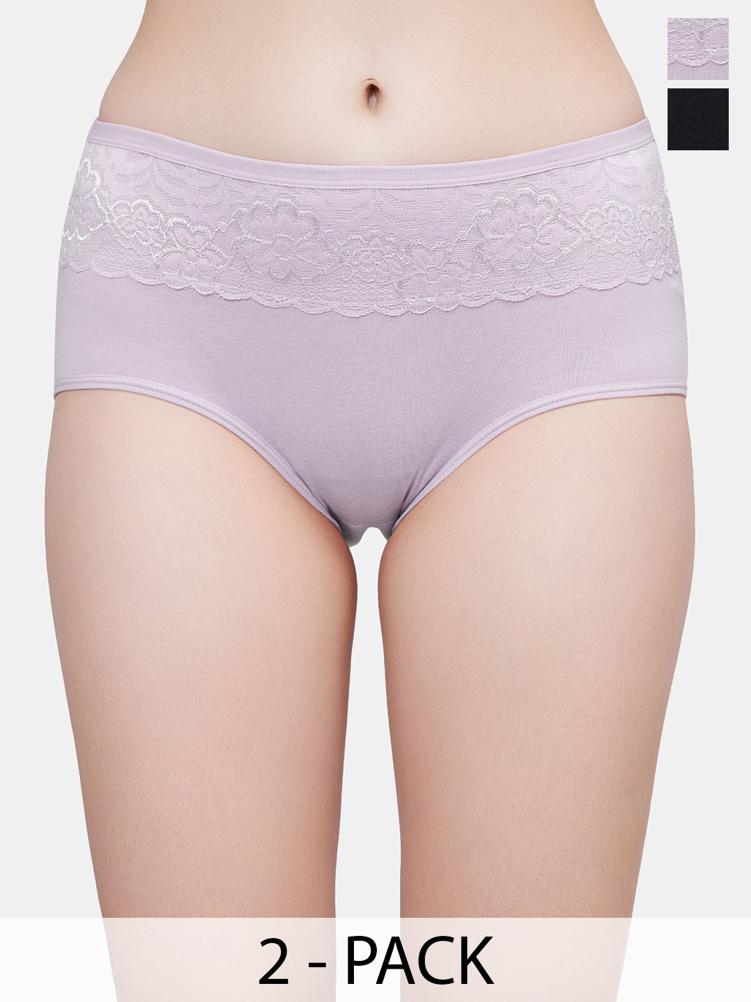 PLUMBURY Pack Of 2 Hipster Briefs PLPANTY912BL/LPURPM