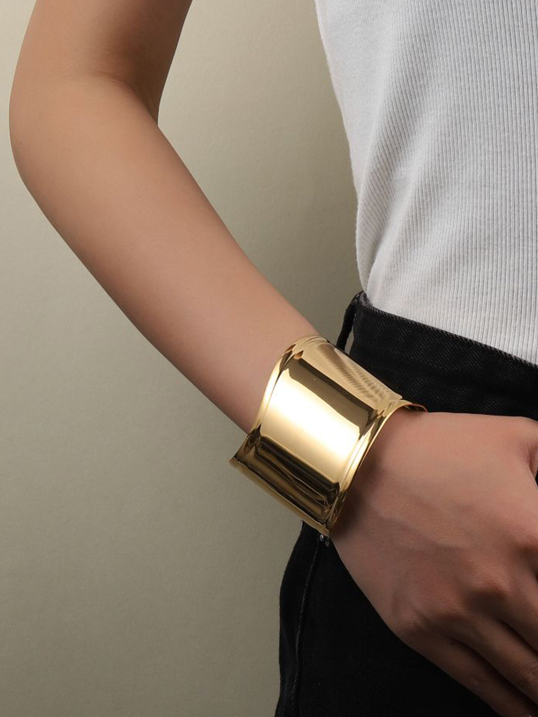 SALTY Gold-Plated Big Bold Cuff Bracelet