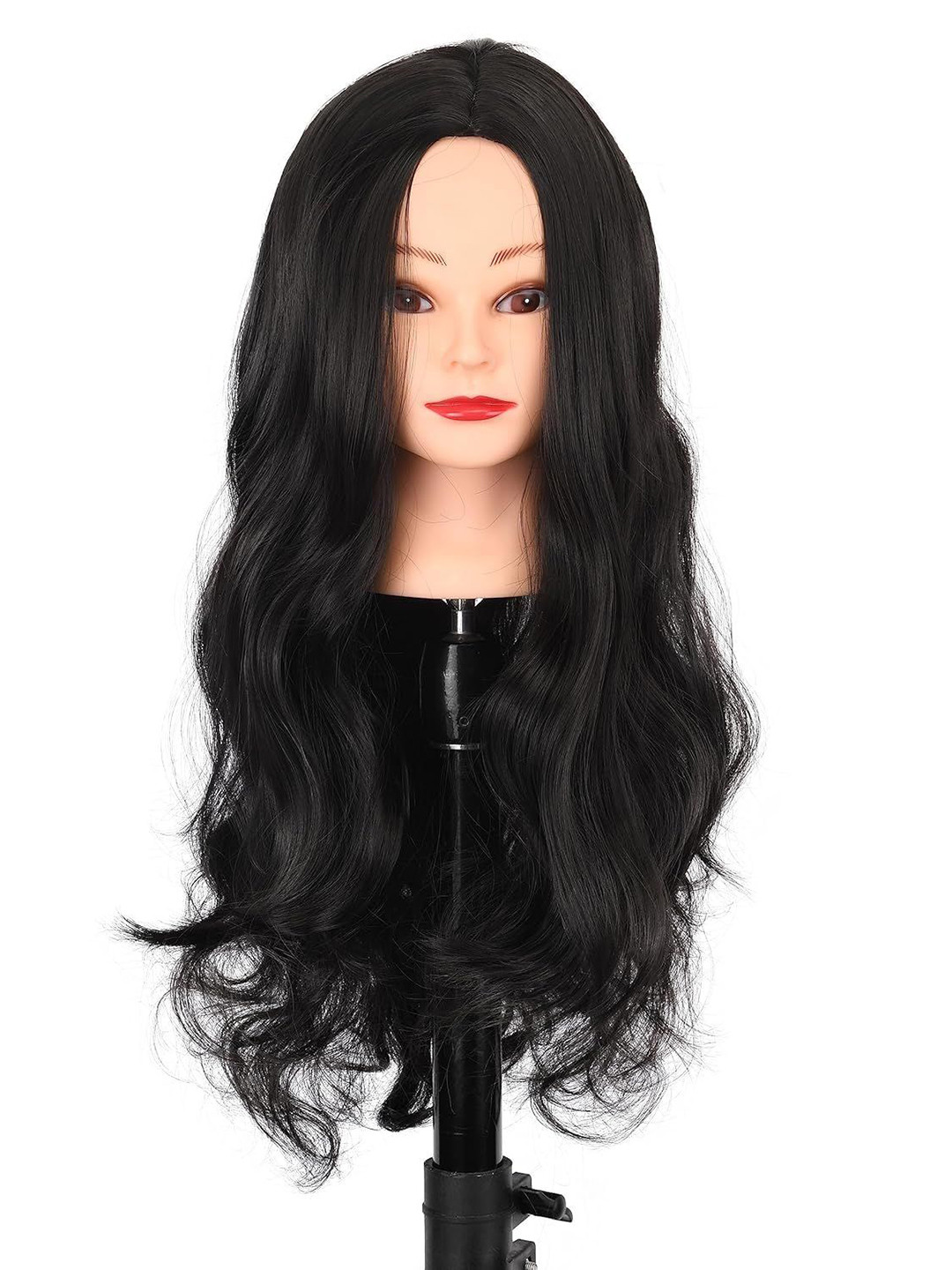 D-Divine Full Head Middle Partition Wavy Hair Wig - Black