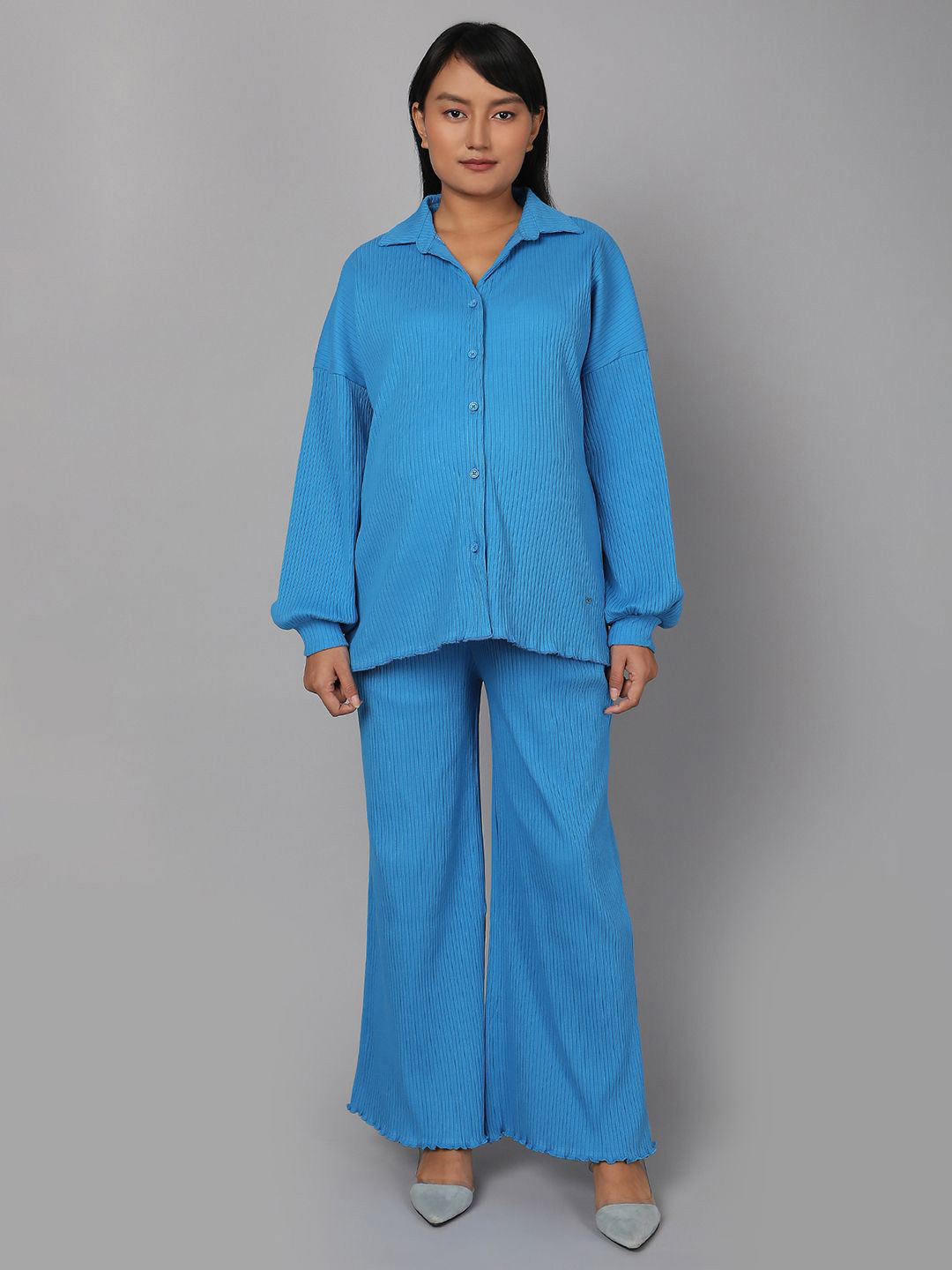 Ed-a-Mamma Maternity Pure Cotton Shirt Collar Long Sleeves Co-ords Set