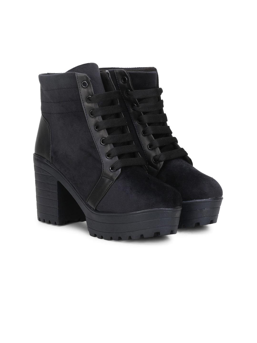 TRY FEET Women Block-Heeled Winter Boots