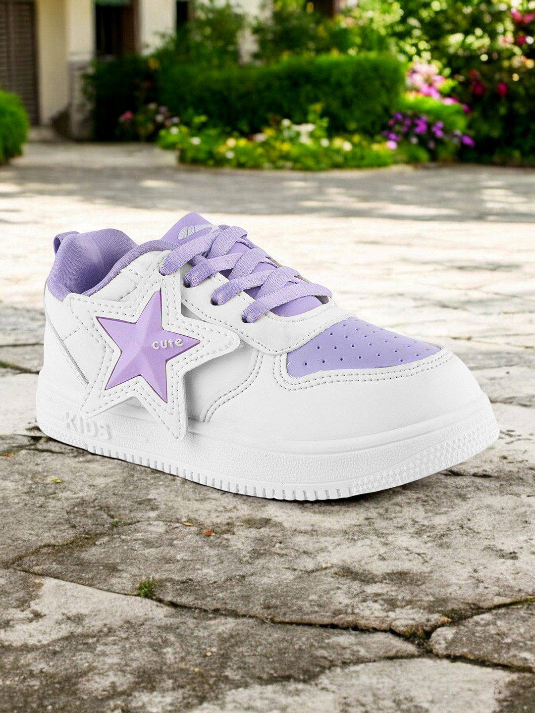 Lil Lollipop Girls Striped Lace-Ups Sneakers