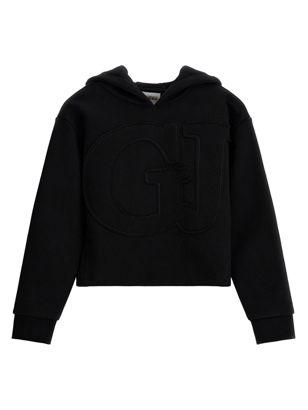 GUESS kids Girls Typography Printed Hood Cotton Pullover Sweatshirt