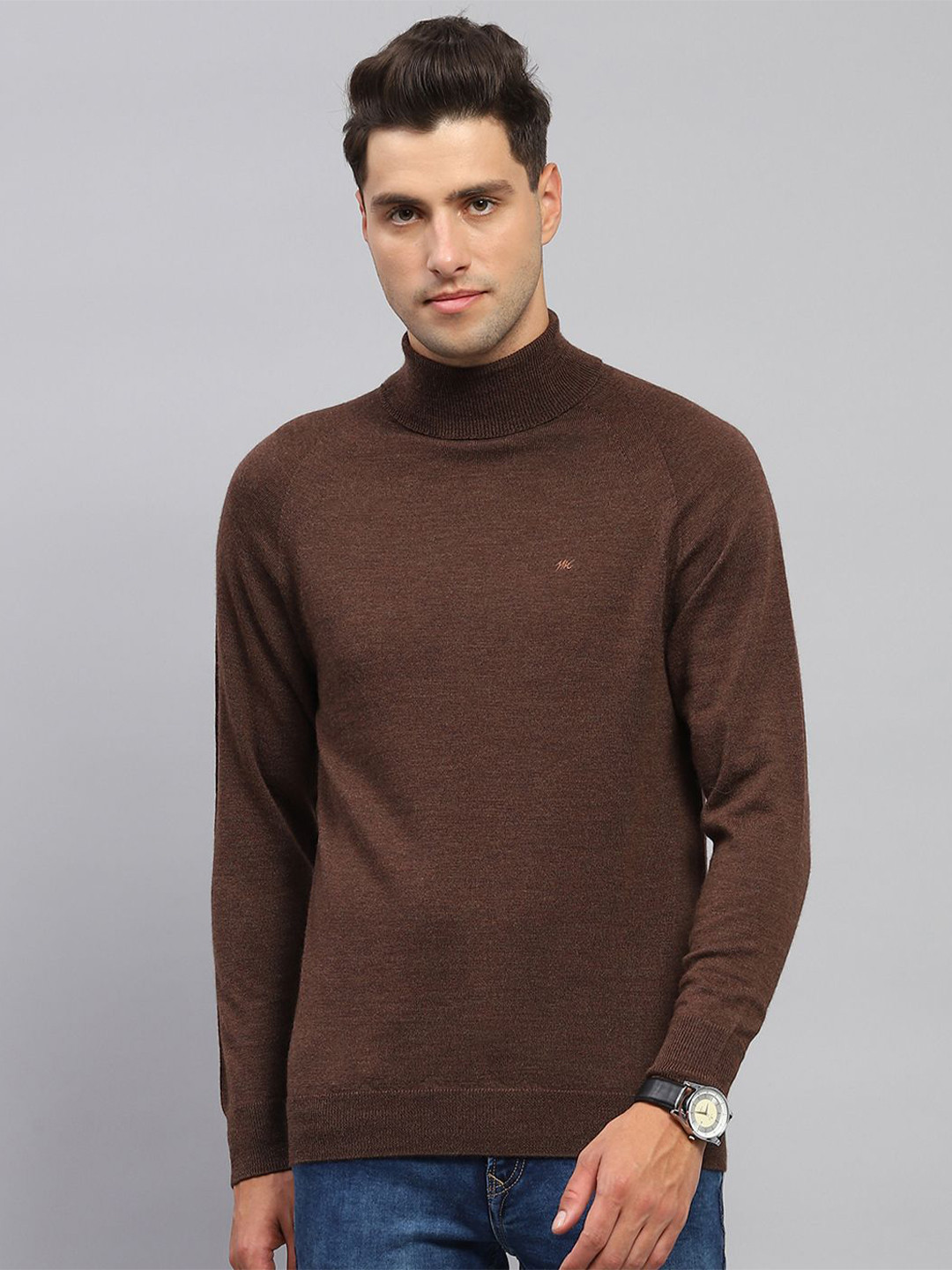 Monte Carlo Men Turtle Neck Full Sleeve Woollen Pullover