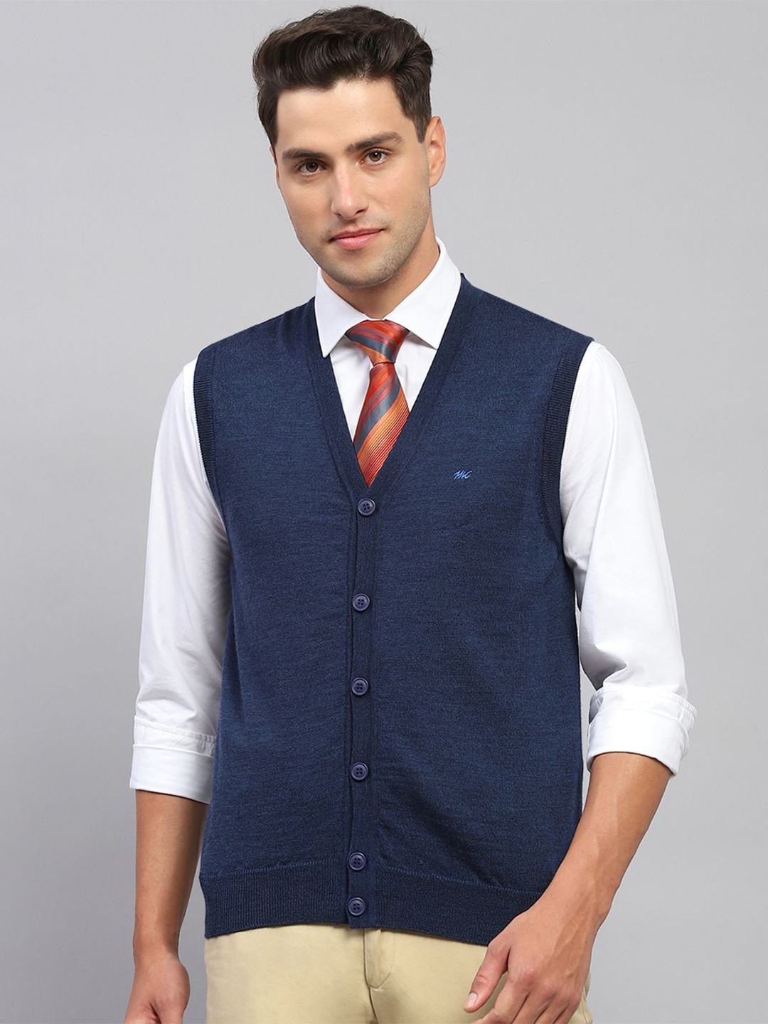 Monte Carlo Men Sleeveless Woollen Cardigan