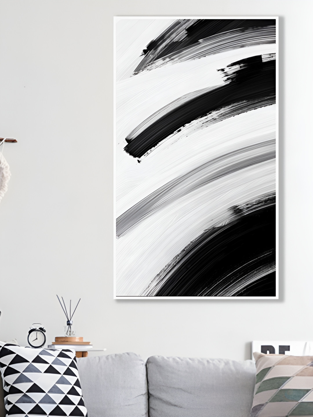 nestroots White & Black Canvas Monochrome Wall Art