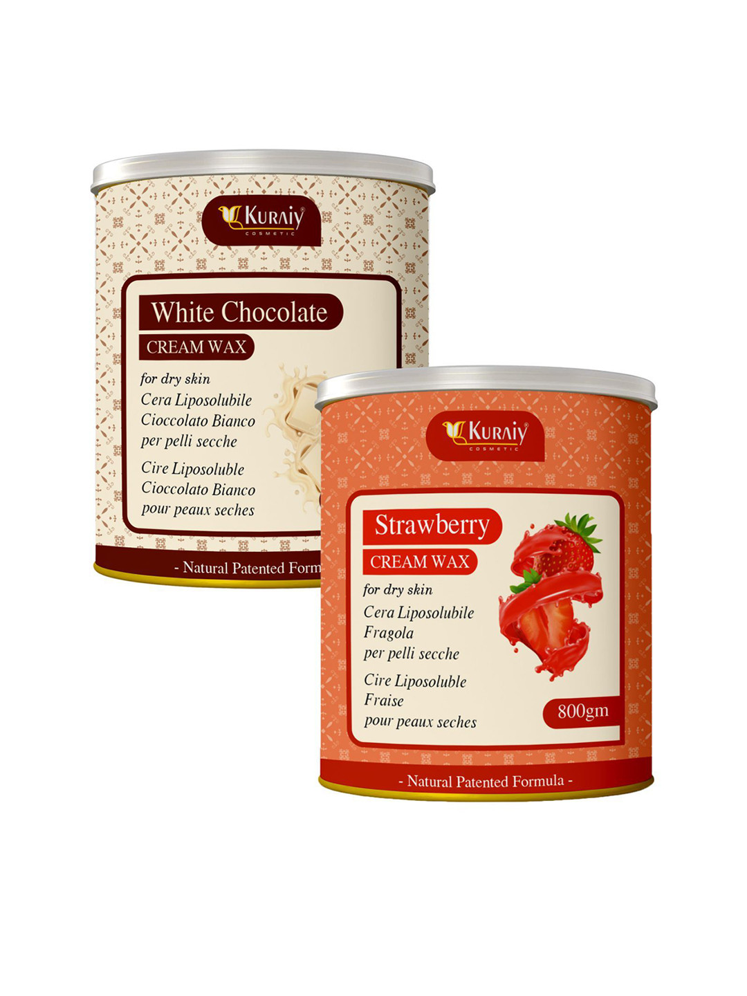 KURAIY Set Of 2 Strawberry & White Chocolate Cream Wax - 800 g Each