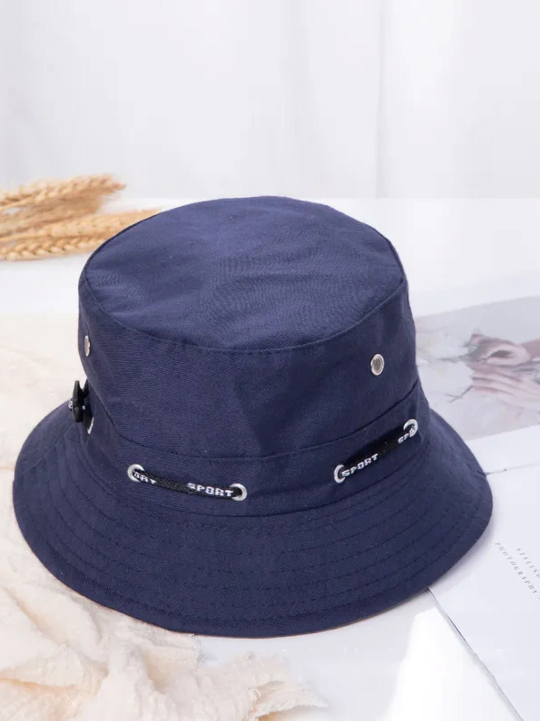 Infispace Women Blue Solid Bucket Hat