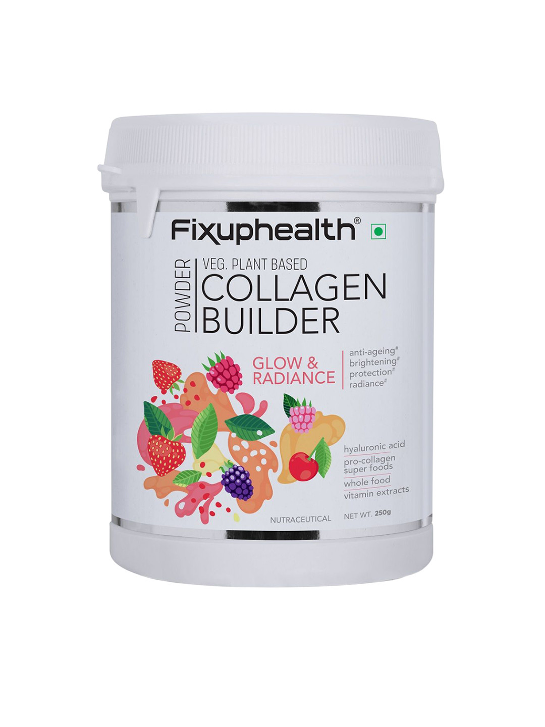 Fixuphealth Collagen Builder Veg Plant Based Powder  For Skin Glow With Glutathione - 250g
