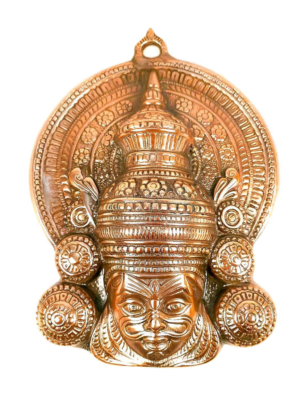 apka mart Kathakali Mask Metal Ethnic Motifs Glossy Pooja Room Spiritual Wall Decor-14.2In