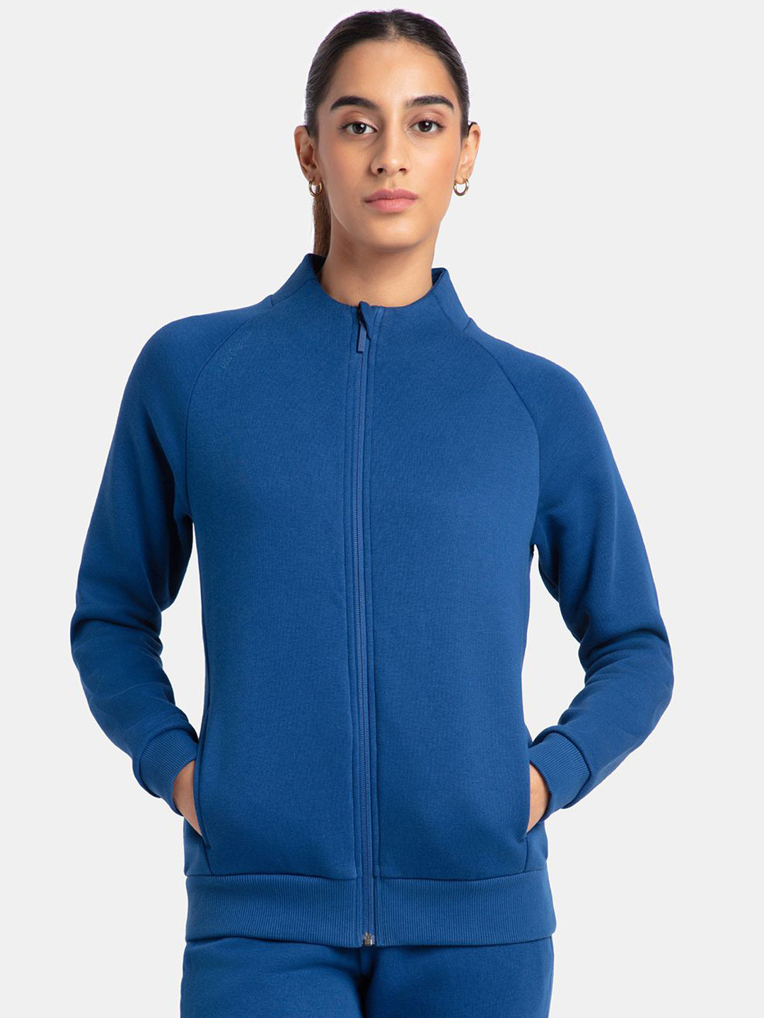 Jockey Super Combed Cotton Rich Fleece Fabric Full Zip High Neck Solid Jacket - U108